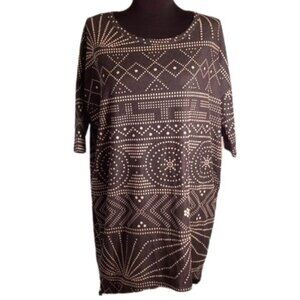 LuLaRoe XS Irma New Black White Dots Hi-Low Tee Shirt Tunic